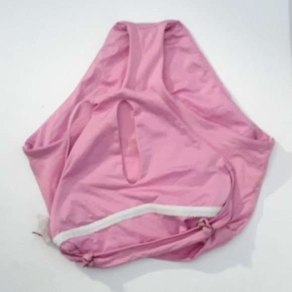 BECCA Keyhole Halter One-Piece Pink Swimsuit Size S - Picture 6 of 8